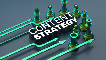 Content marketing strategy planning with goals and workflow charts
